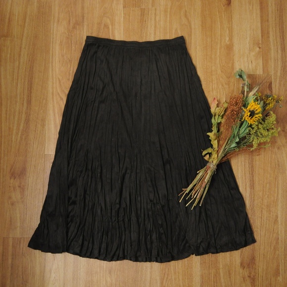 Soft Surroundings Dresses & Skirts - Velveteen/Suede Long Wrinkled Maxi Skirt